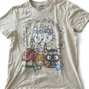 Sanrio Hello Kitty & Kuromi Graphic Tee Women’s Size Large Beige